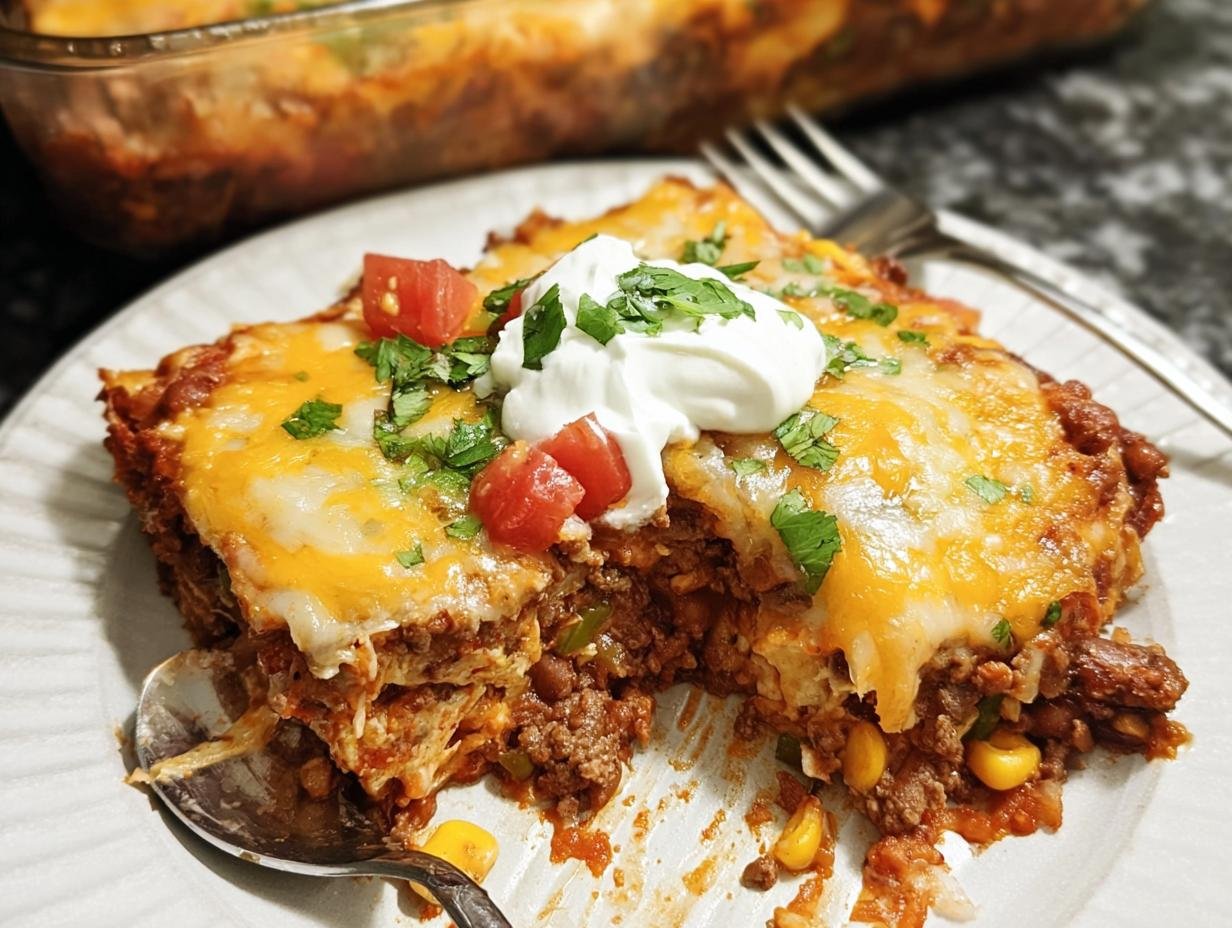 Baked Burrito Casserole: Amazing 1-Pan Dinner - Baked Burrito Casserole - additional detail