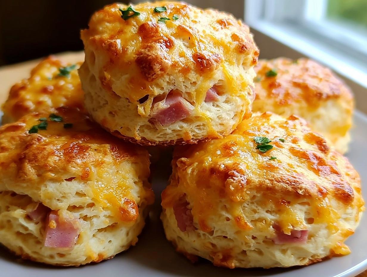 Cheesy Ham Biscuits