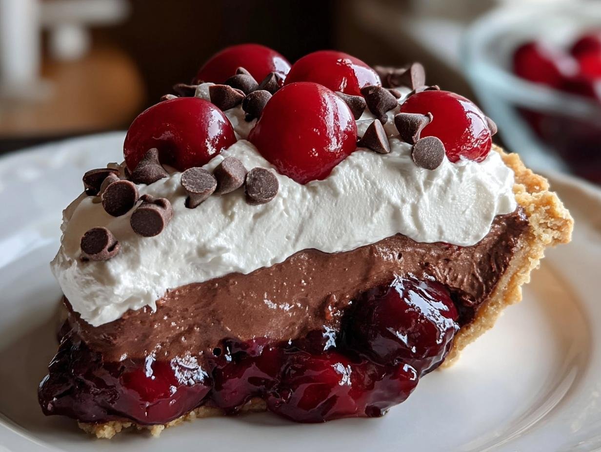 Chocolate Cherry Cream Pie: 1 Heavenly Bite - Chocolate Cherry Cream Pie - additional detail