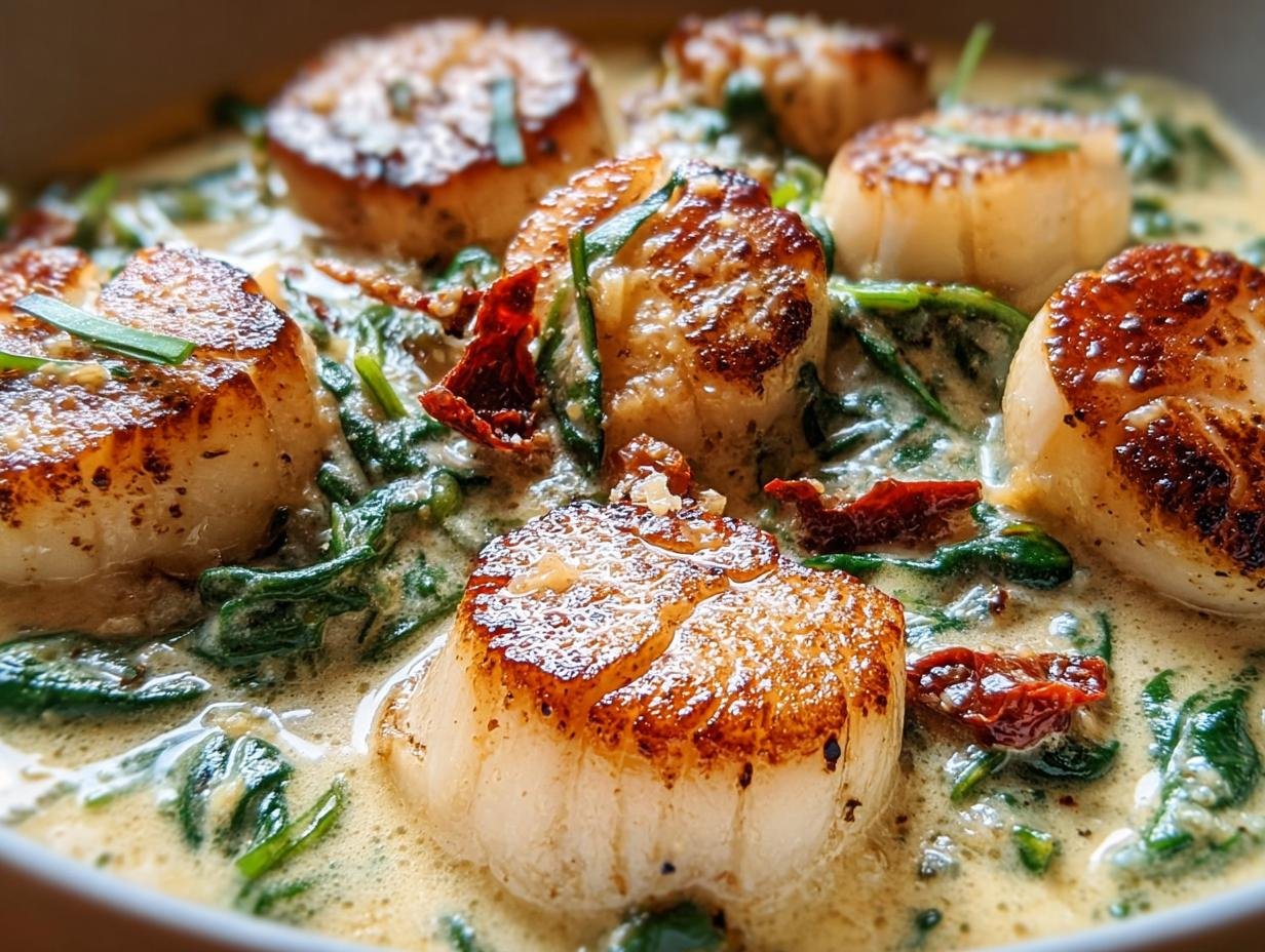 Creamy Tuscan Scallops: Easy 30-Min Dinner - Creamy Tuscan Scallops - additional detail