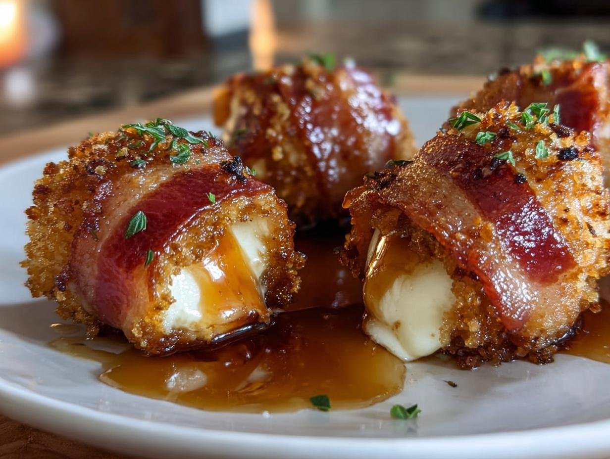Crispy Bacon Mozzarella Poppers