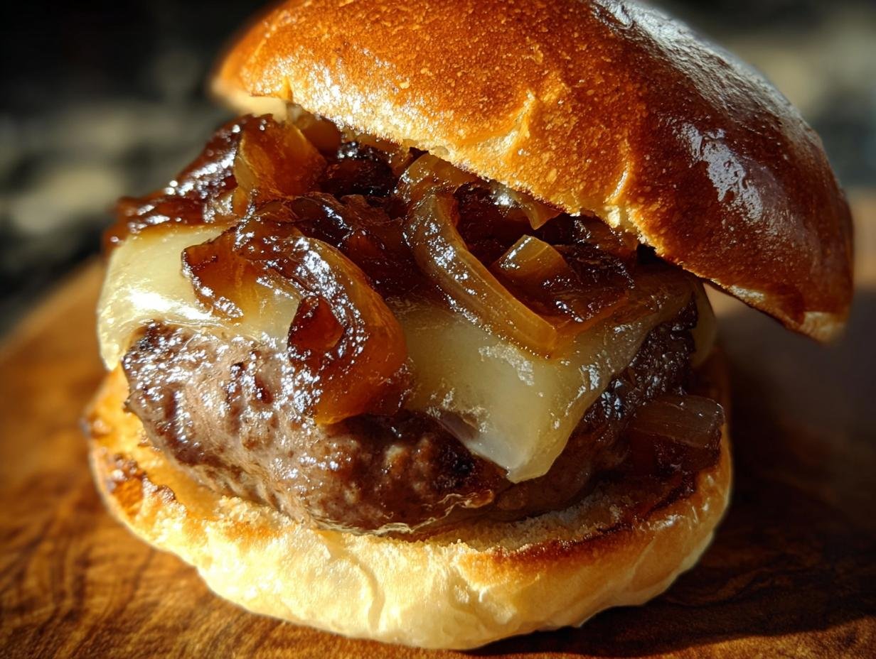 French Onion Soup Burgers: 45 Min Flavor Bomb - French Onion Soup Burgers - additional detail