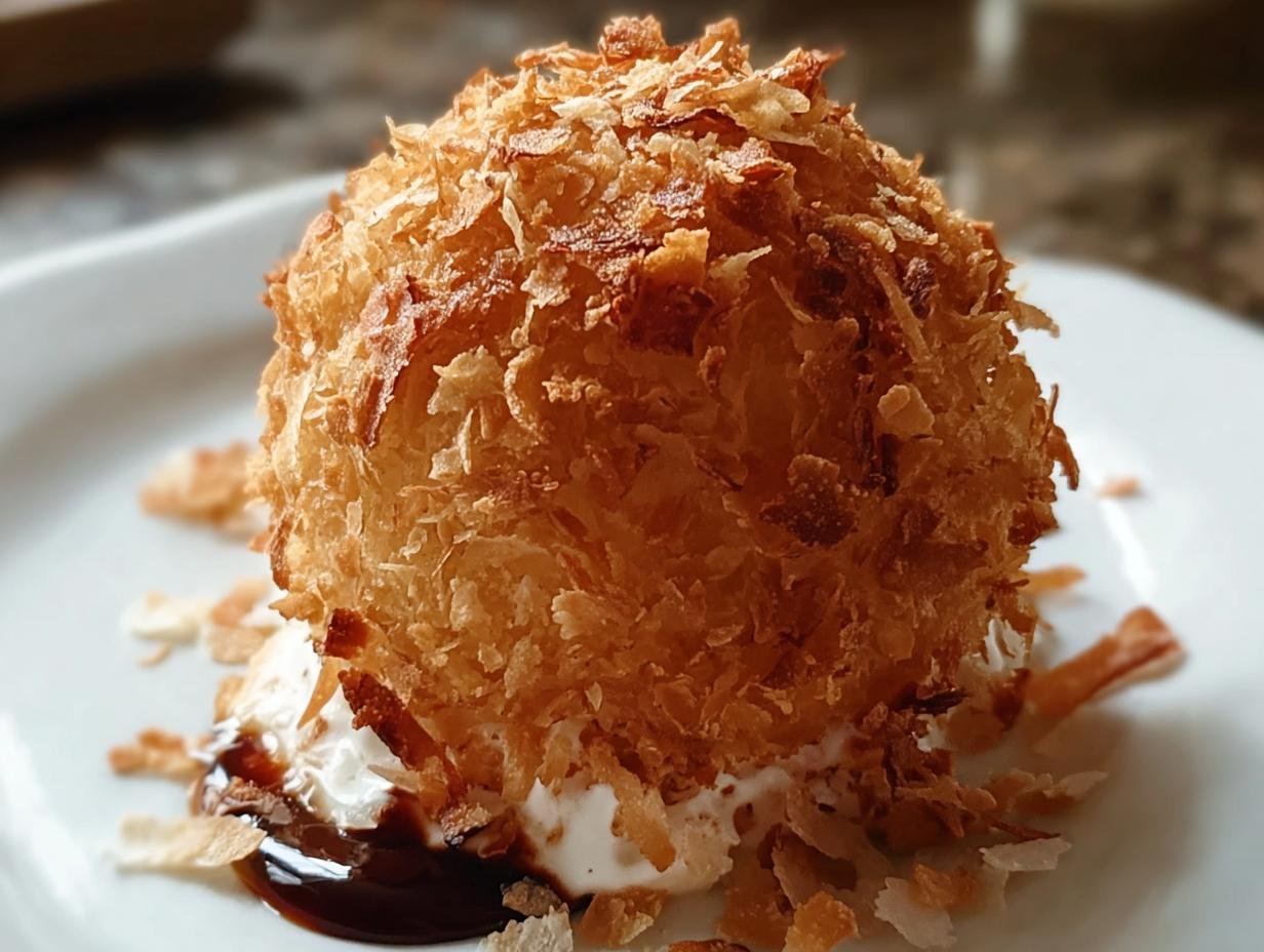 Fried Ice Cream: 1 Amazingly Crispy Treat - Fried Ice Cream - additional detail