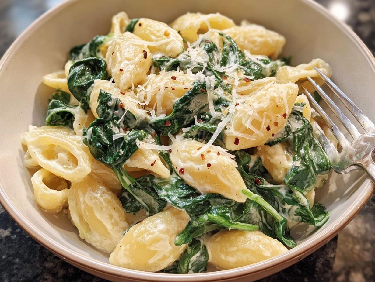 Pasta Spinach: 7 Minute Creamy Dinner - Pasta Spinach - additional detail