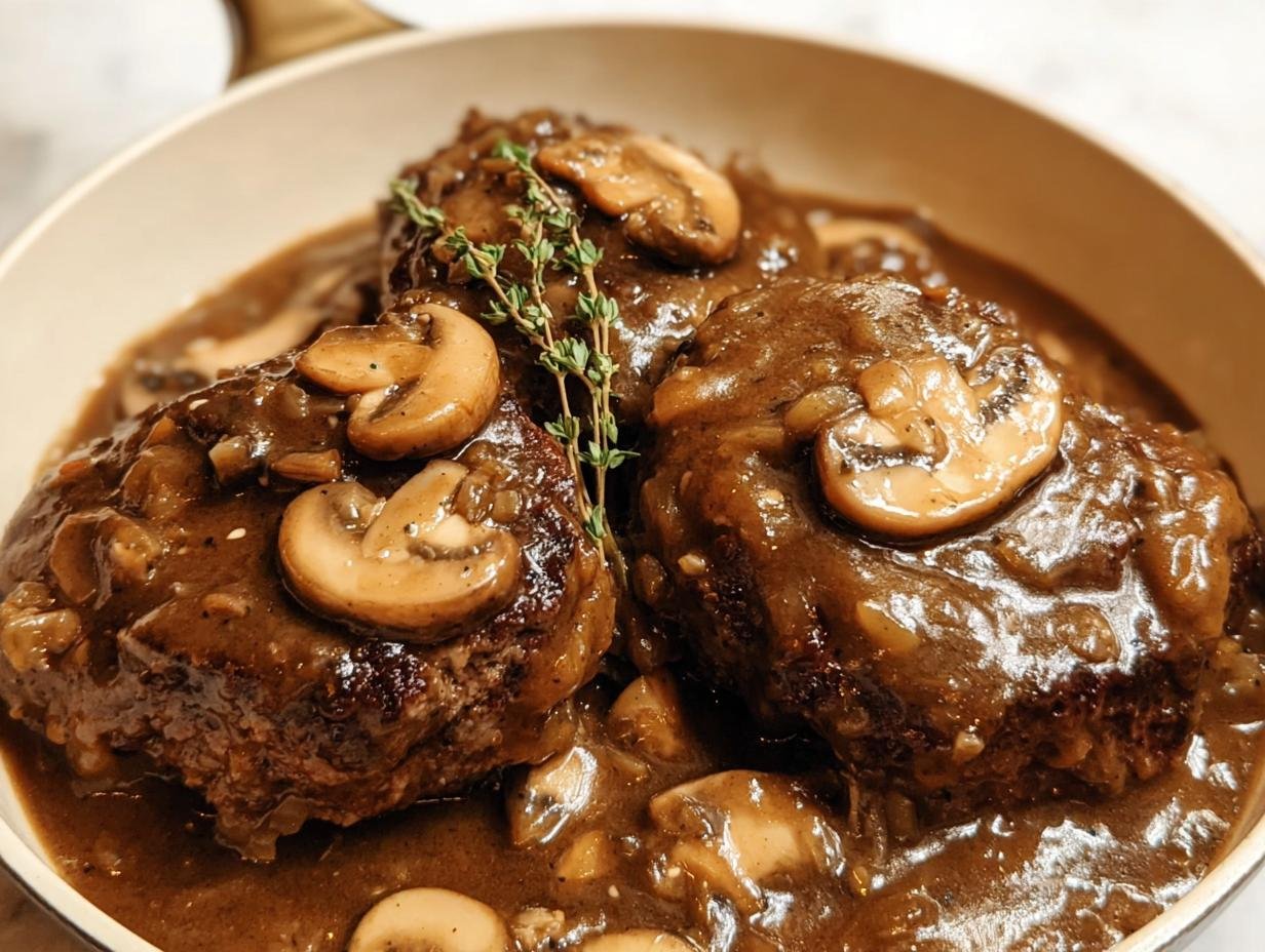Salisbury Steak: 1 Hour Comfort Food Favorite - Salisbury Steak - additional detail