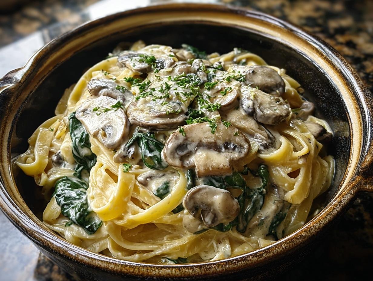 Slow Cooker Spinach Mushroom