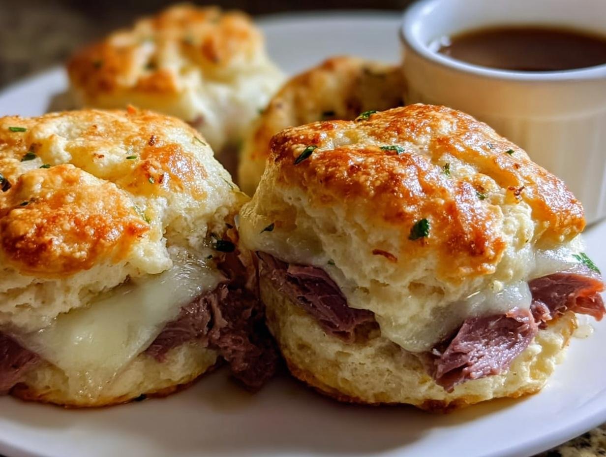 Baked French Dip Biscuits