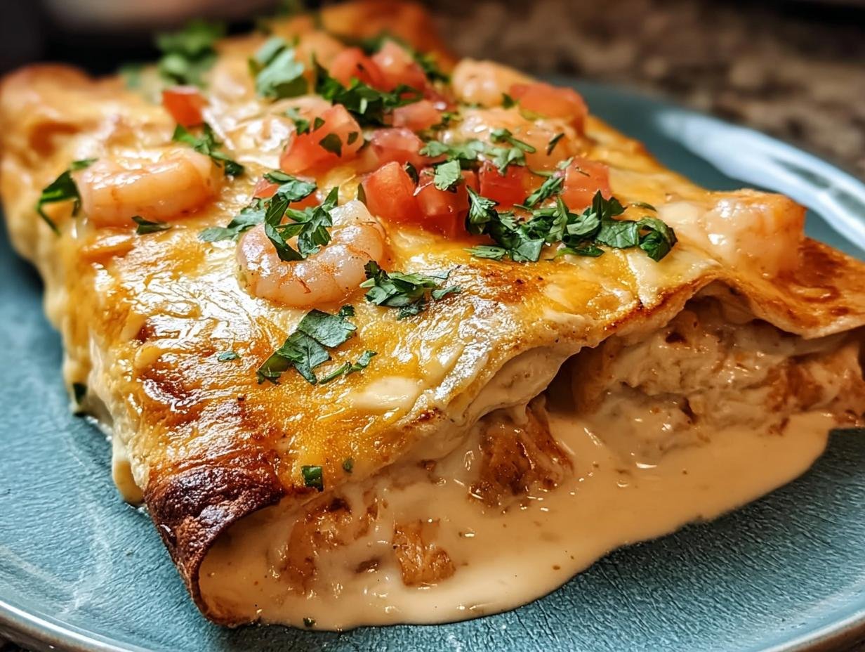 Amazing Creamy Shrimp Enchiladas Recipe Awaits - Sautéed vegetables and shrimp for enchilada filling
