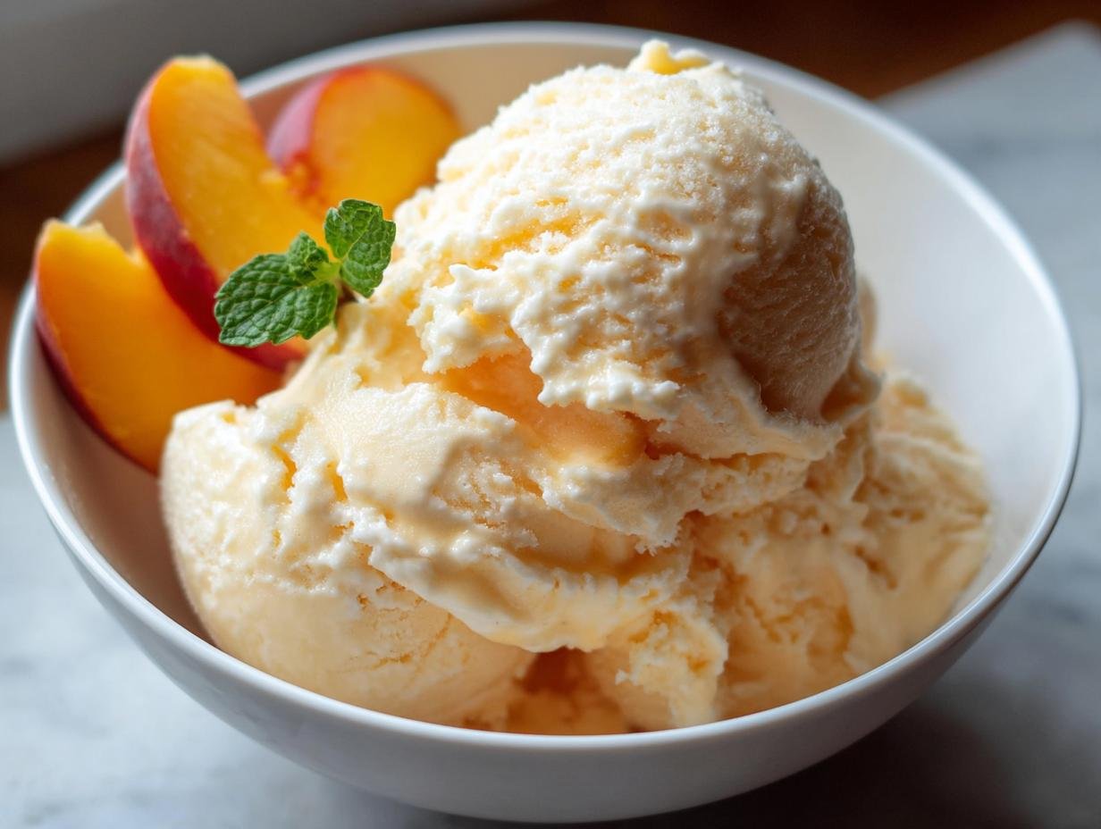 Peach Greek Frozen Yogurt - Peach Greek Frozen Yogurt - additional detail