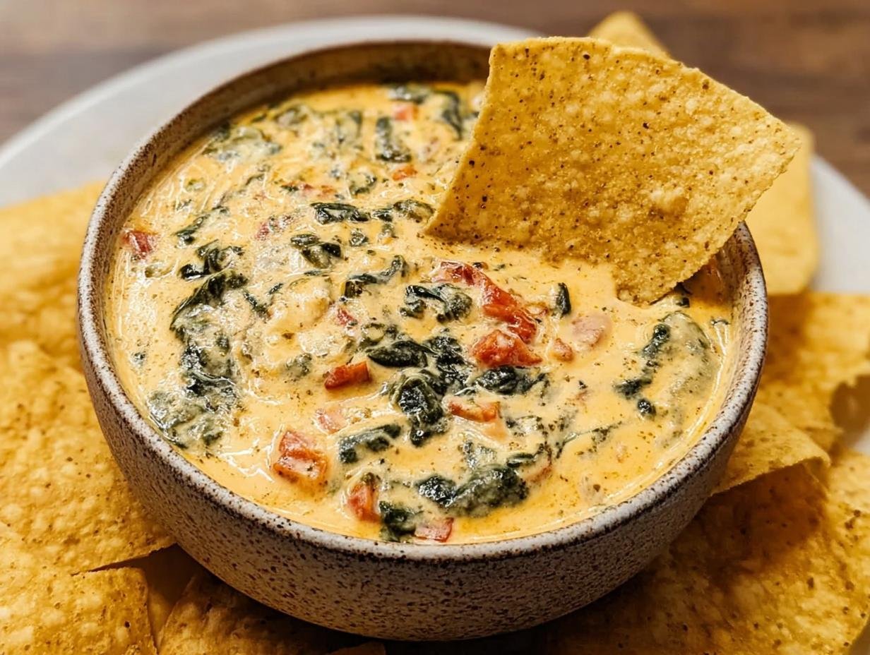 Queso Spinach Dip: Best 10 Min Cheesy Bliss - Queso Spinach Dip - additional detail