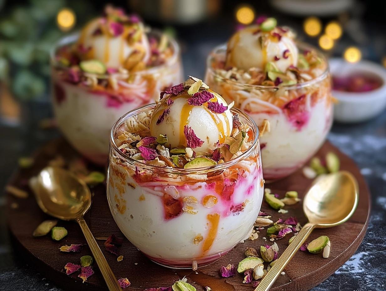 Rose Rasmalai Falooda: 1 Dreamy Dessert - Rose Rasmalai Falooda - additional detail