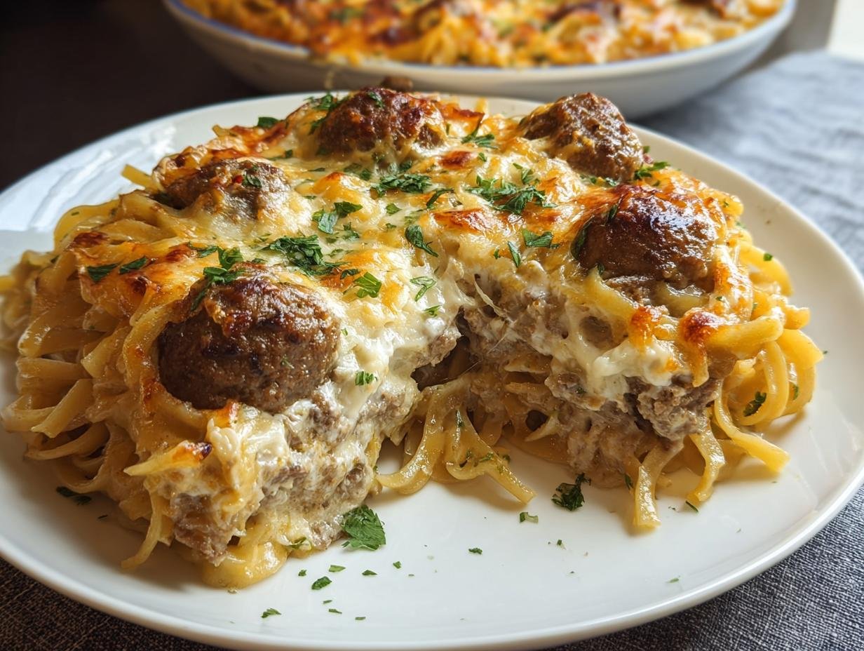 Swedish Meatball Noodle Bake