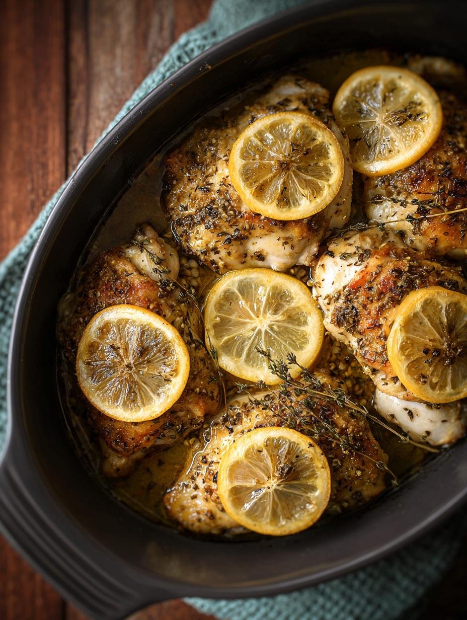 Delicious Baked Greek Lemon Chicken with crispy skin and fresh herbs, ready to serve
