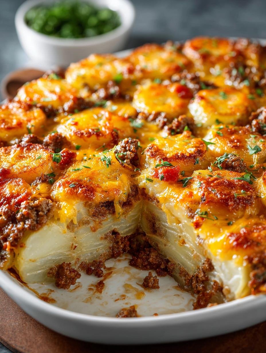 Cheesy Hamburger Potato Casserole