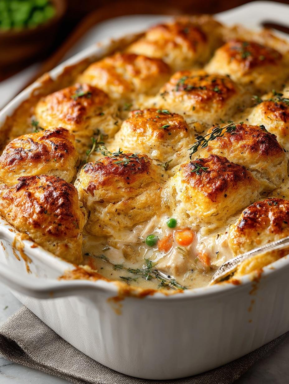 Delicious Chicken Biscuits Casserole for Comforting Meals - Chicken Biscuits Casserole - main visual representation
