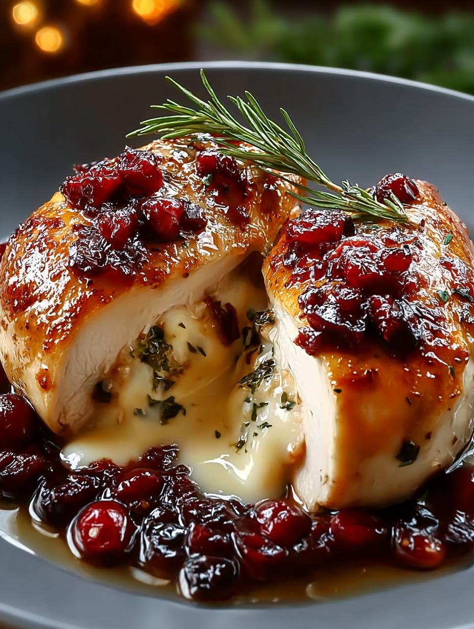 Delicious Cranberry Brie Stuffed Chicken Recipe - Cranberry Brie Stuffed Chicken - main visual representation