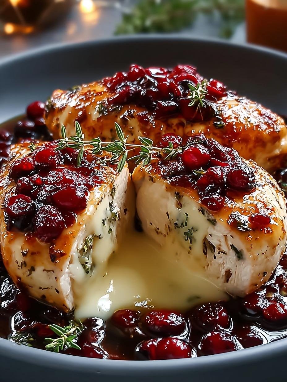 Cranberry Brie Stuffed Chicken