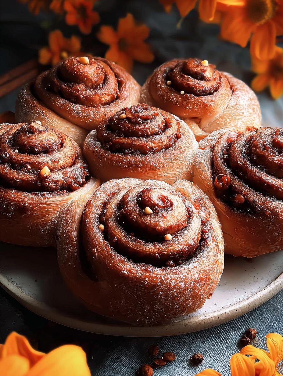Delicious Creepy Crawly Cinnamon Rolls with green gummy worms on a white plate, perfect for a spooky Halloween breakfast