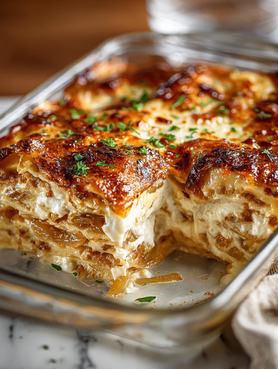 Delicious French Onion Lasagna: A Comfort Food Favorite - French Onion Lasagna - additional detail