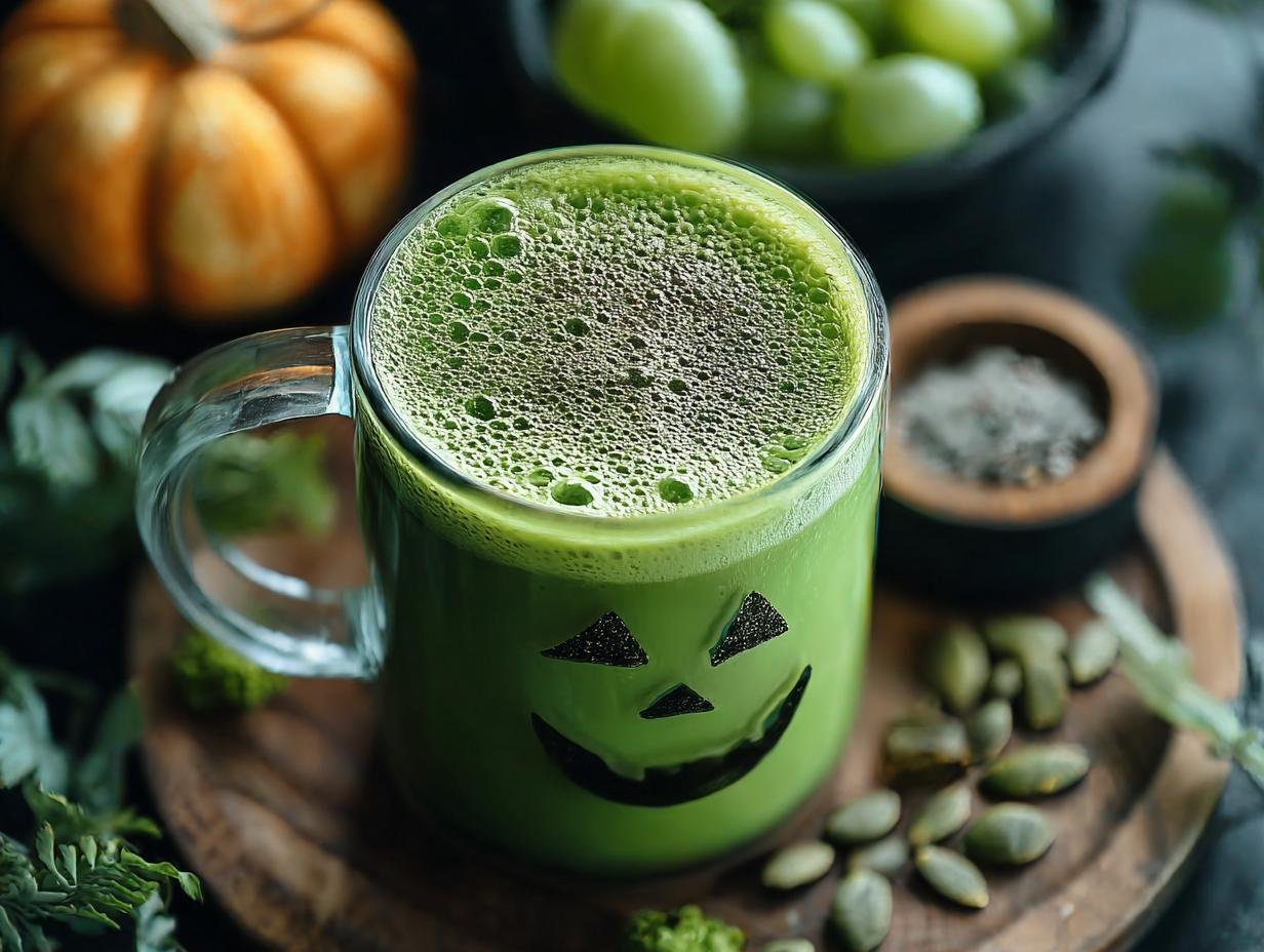 Halloween Breakfast Ideas: 1 Spooky Green Smoothie - Halloween Breakfast Ideas - additional detail