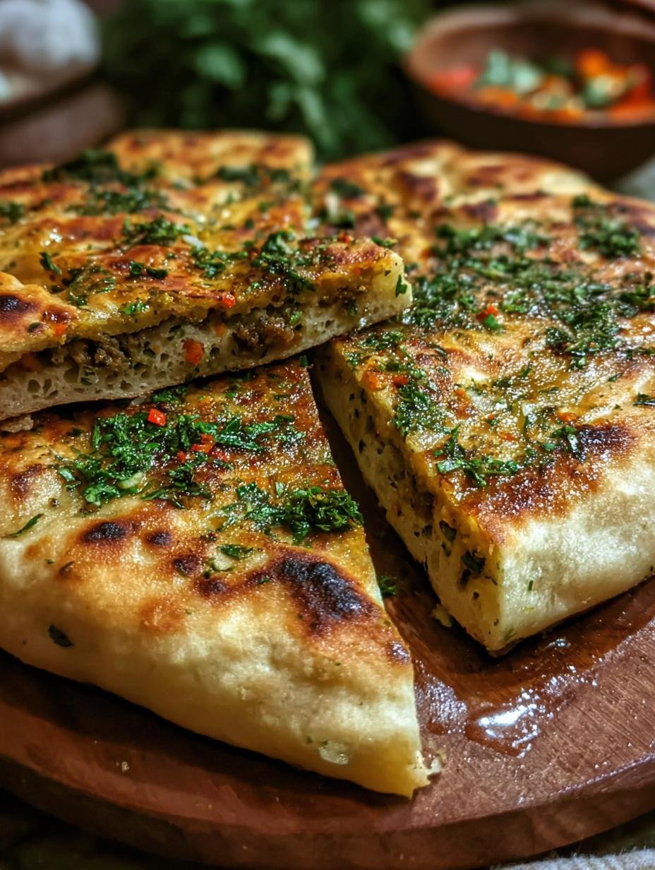 Moroccan Herb Stuffed Flatbread: 1 Amazing Bite of Joy - Moroccan Herb Stuffed Flatbread - main visual representation