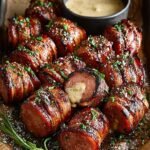 Mustard Hasselback Kielbasa Bites