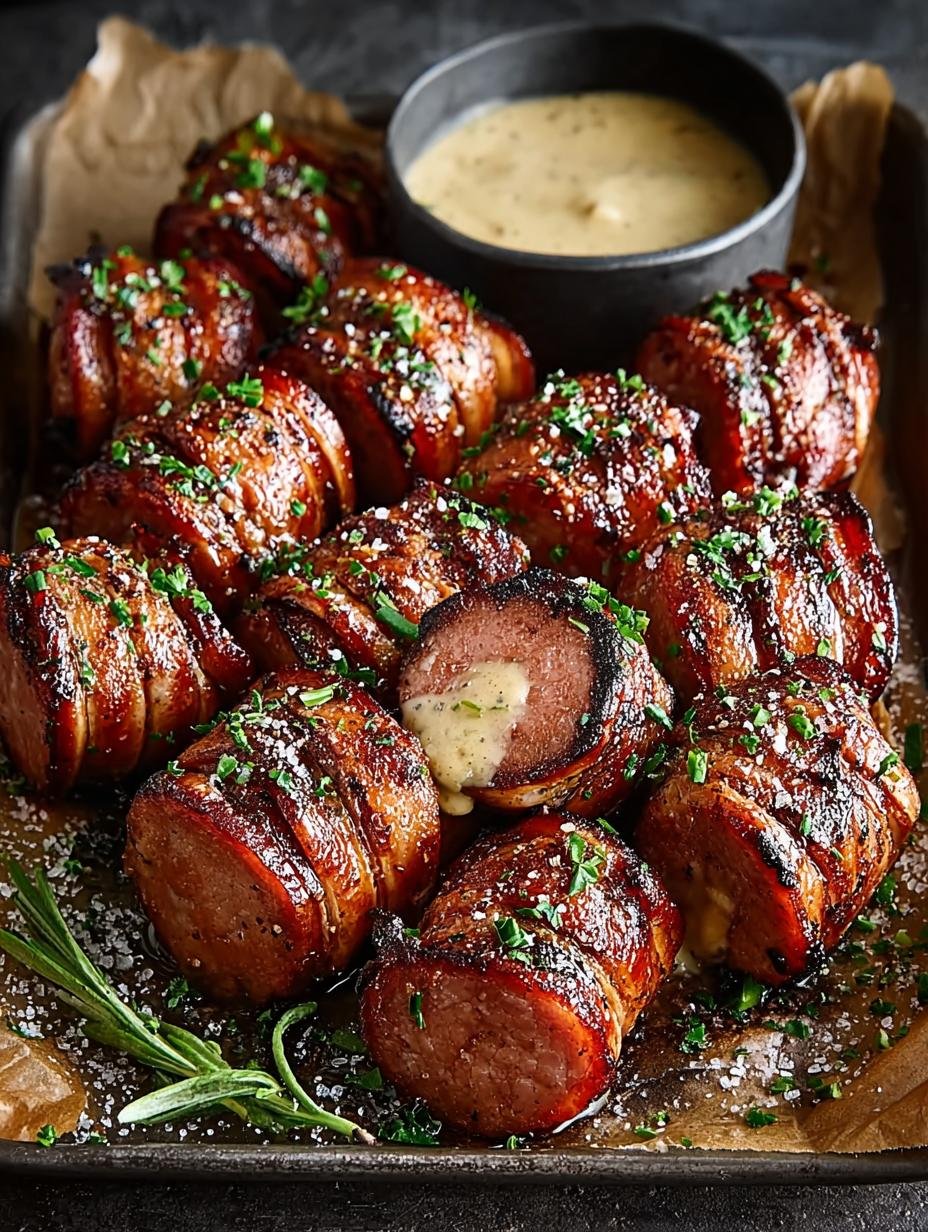 Mustard Hasselback Kielbasa Bites