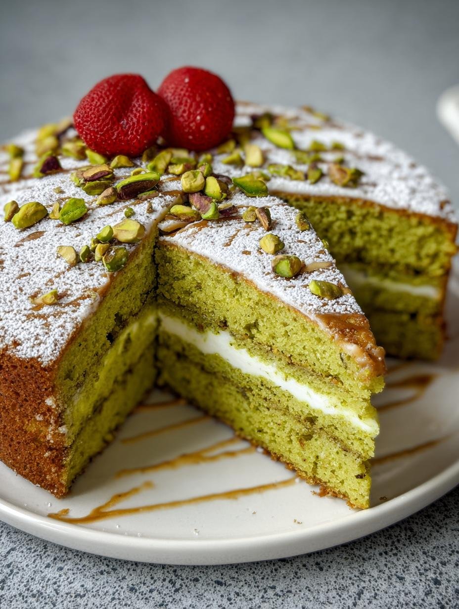 Pistachio Caprese Cake
