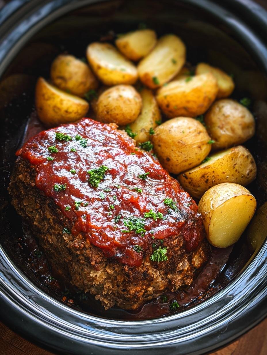 Amazing Slow Cooker Meatloaf Potatoes: 1 Pot Wonder - Slow Cooker Meatloaf Potatoes - main visual representation