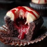 Vampire Bite Halloween Cupcakes