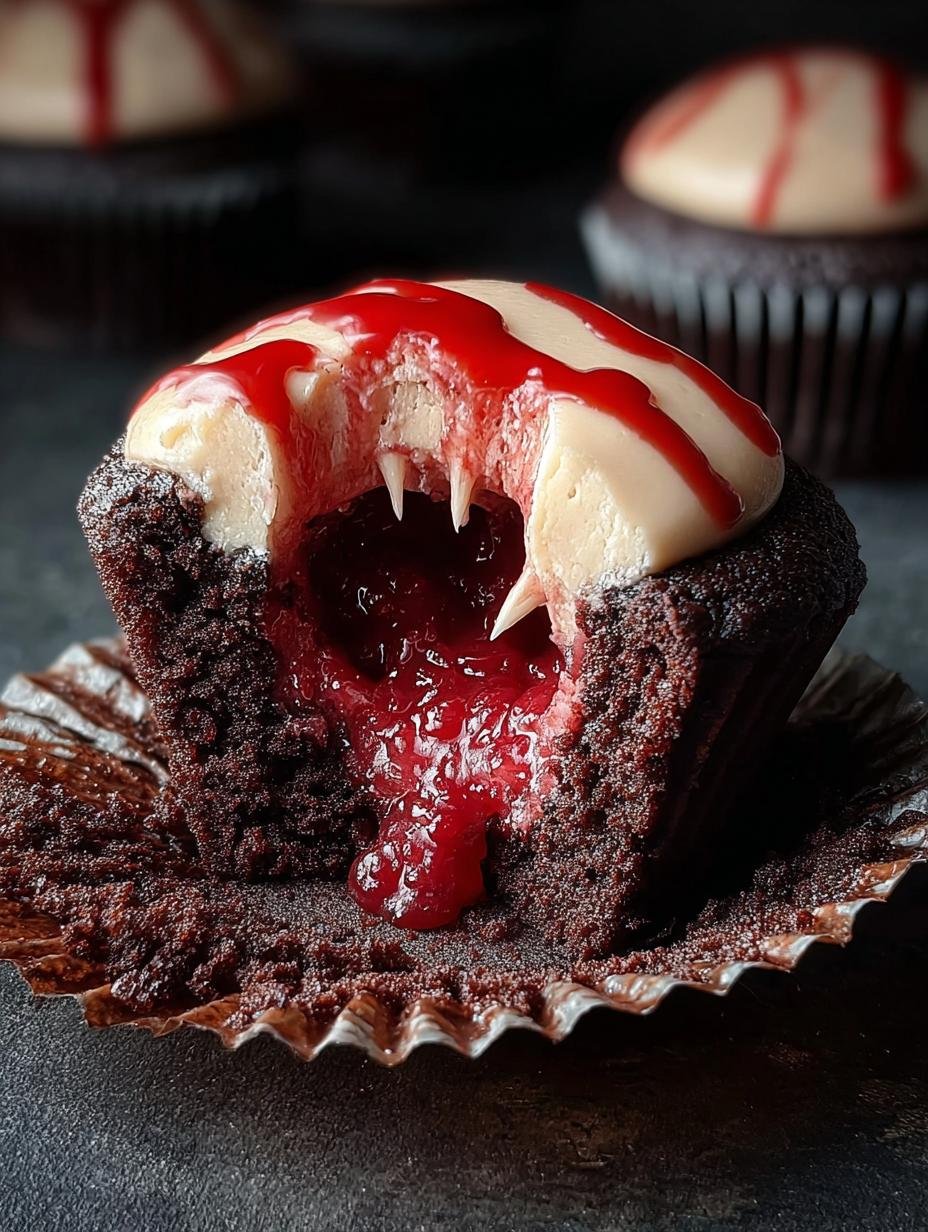 Vampire Bite Halloween Cupcakes