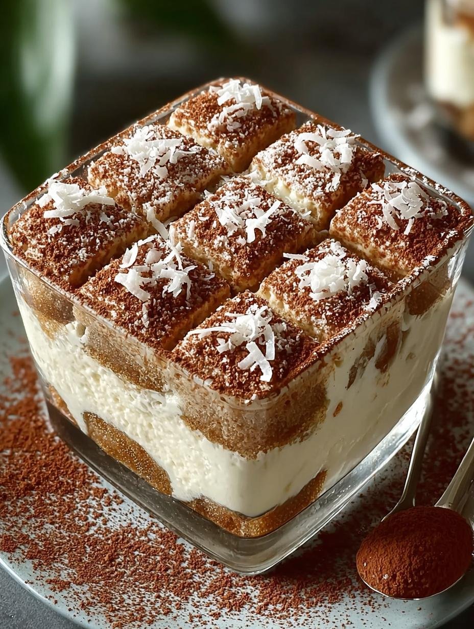 Coconut Rum Coquito Tiramisu: A Creamy Tropical Delight - Coconut Rum Coquito Tiramisu - additional detail
