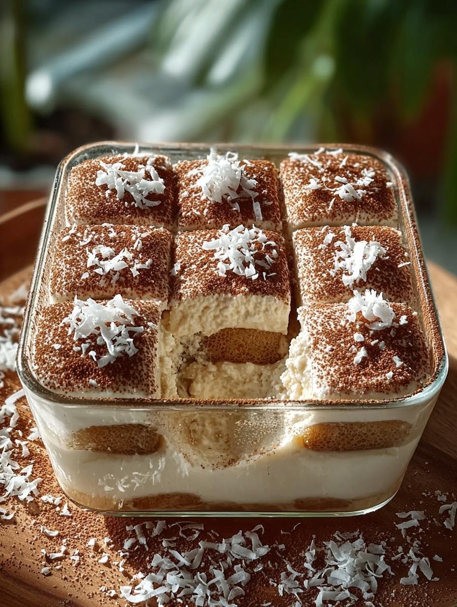 Coconut Rum Coquito Tiramisu