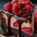 Dark Chocolate Raspberry Cheesecake