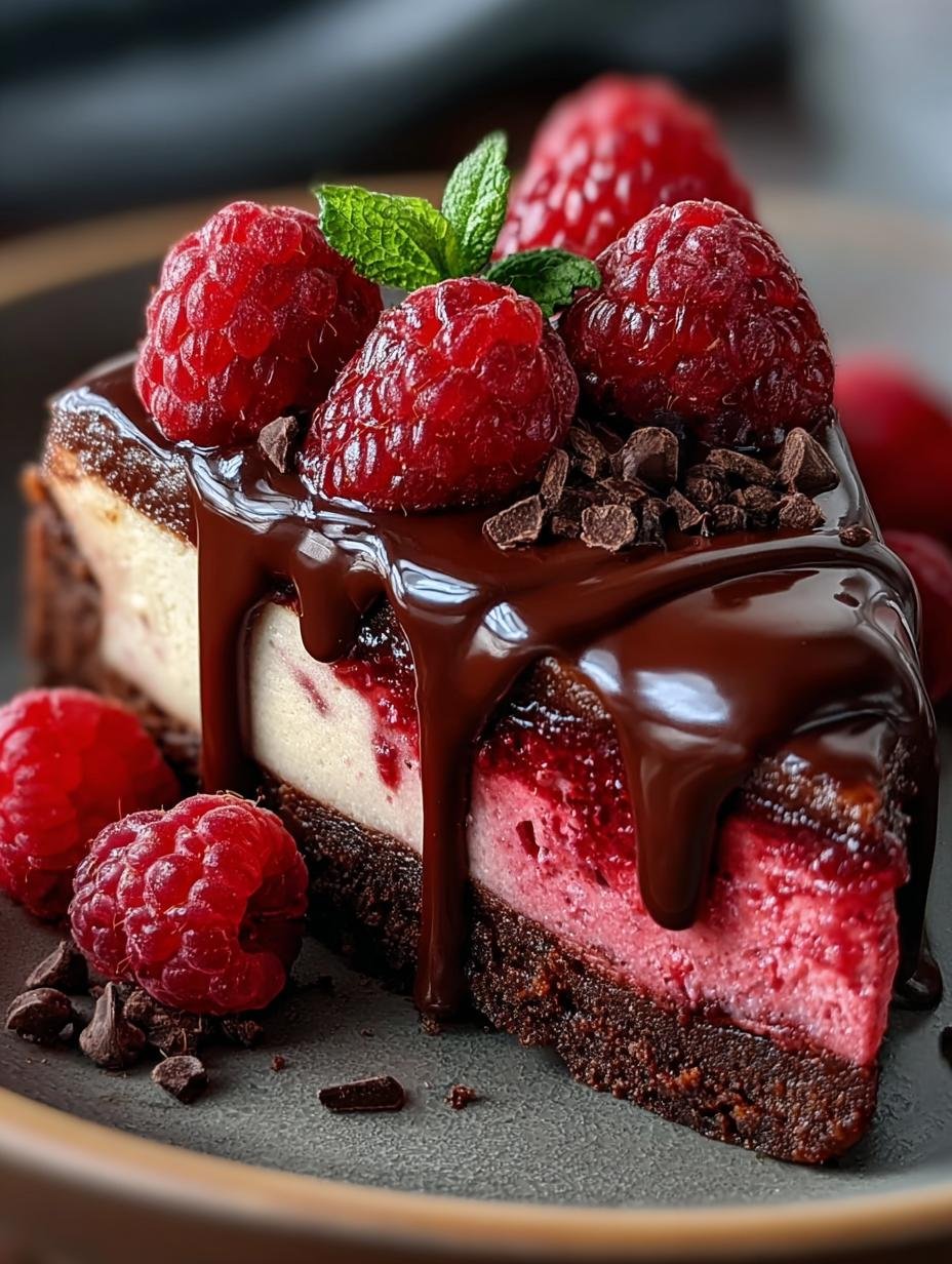 Irresistible Dark Chocolate Raspberry Cheesecake Recipe - Dark Chocolate Raspberry Cheesecake - additional detail