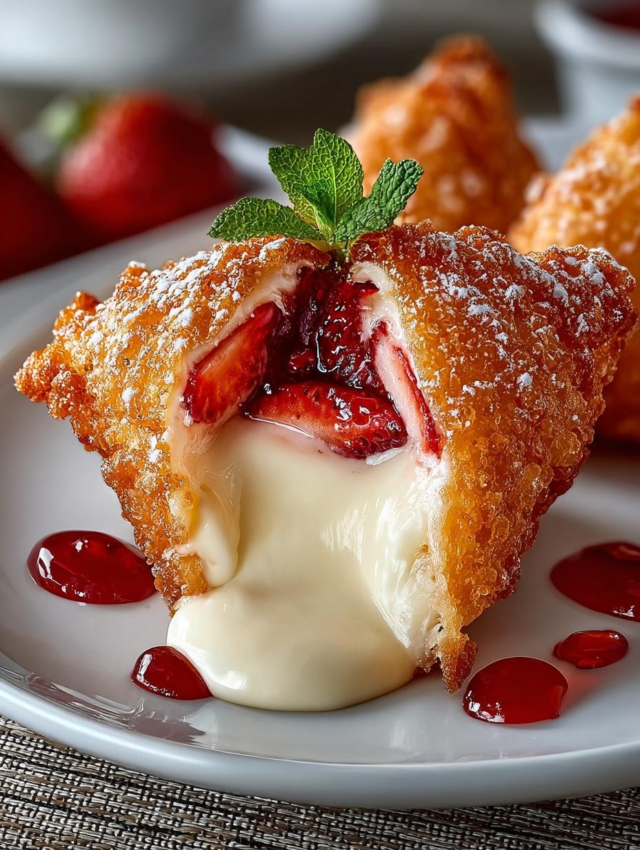 7 Irresistible Deep Fried Strawberry Cheesecake Bites - Deep Fried Strawberry Cheesecake - additional detail