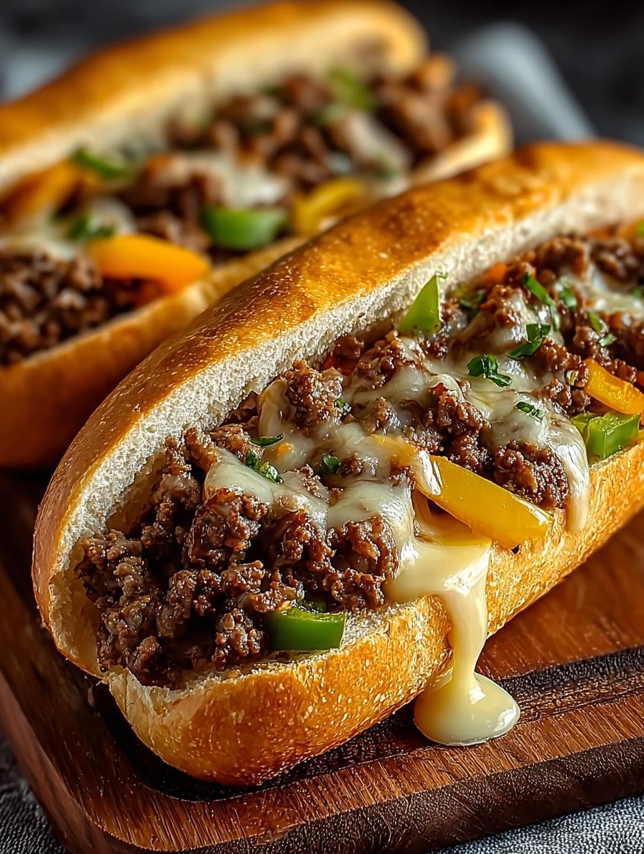 Ground Beef Philly Cheesesteaks