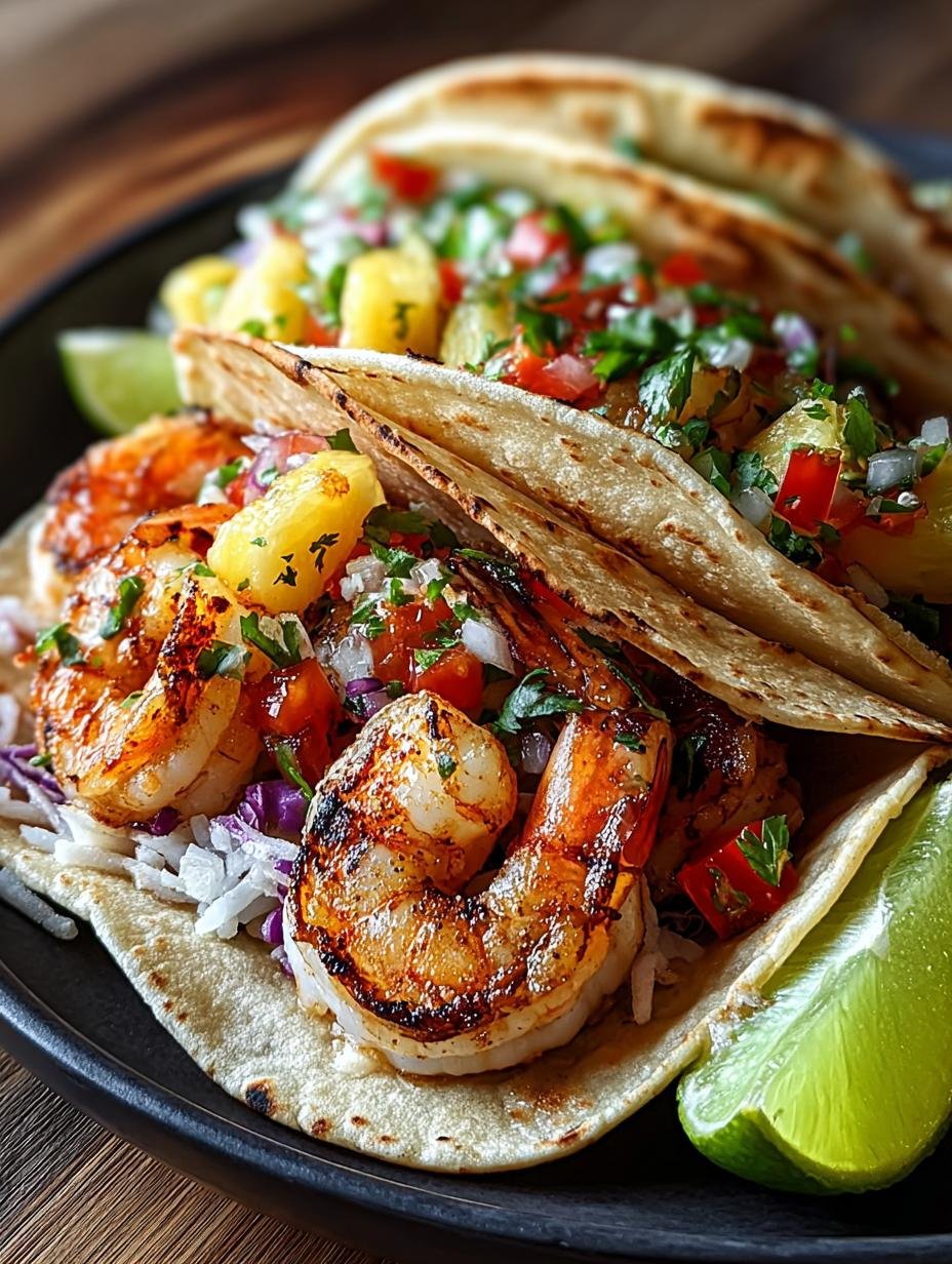 Jerk Shrimp Tacos with Fresh Pineapple Salsa Delight - Jerk Shrimp Tacos with - main visual representation