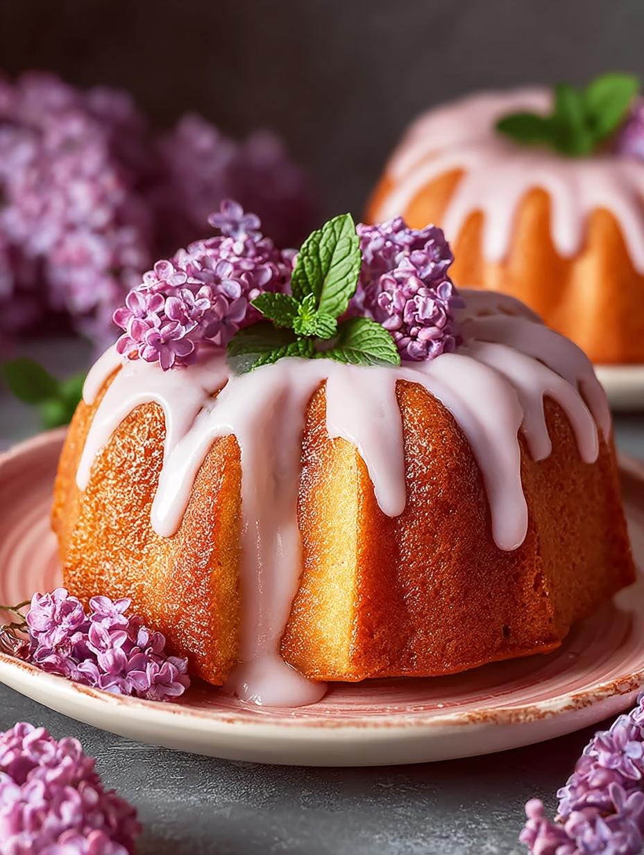 Lilac Bundt Cakes
