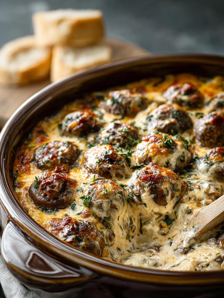 Slow Cooker Cheesy Mushroom Meatballs: 5 Irresistible Ways - Slow Cooker Cheesy Mushroom - additional detail