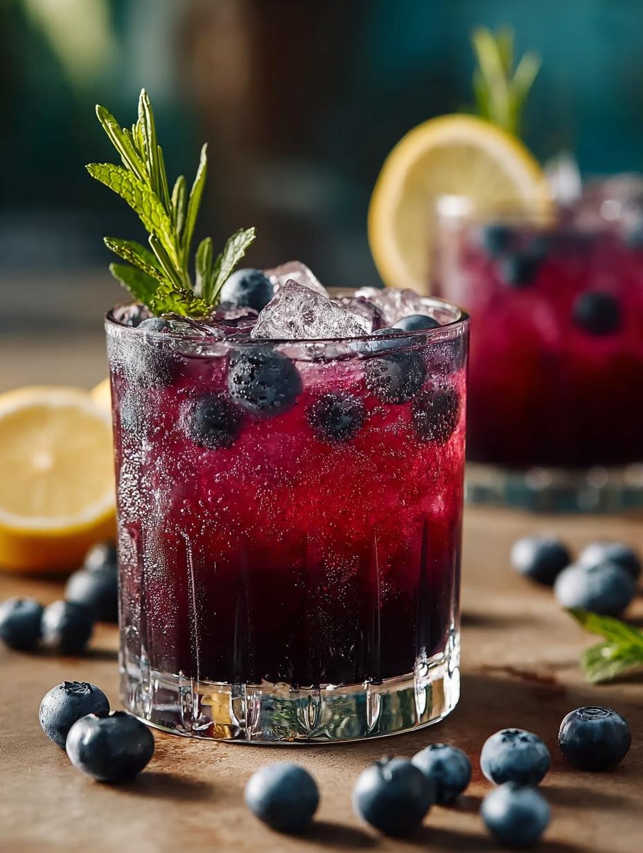 Sparkling Blueberry Ginger Mocktail