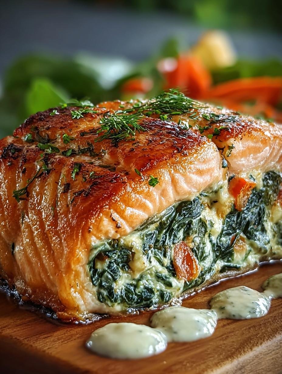 Spinach Cheese Stuffed Salmon Wellington for Gourmet Nights - Spinach Cheese Stuffed Salmon - additional detail