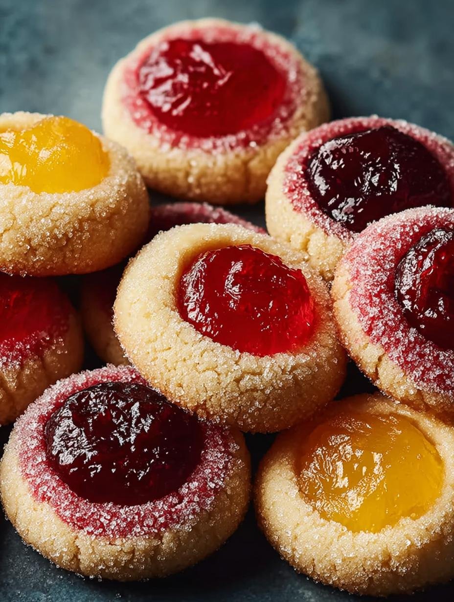 Tutti Frutti Thumbprint Cookies