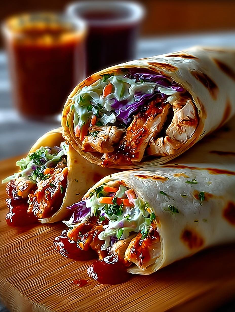 Bbq Chicken Coleslaw Wraps