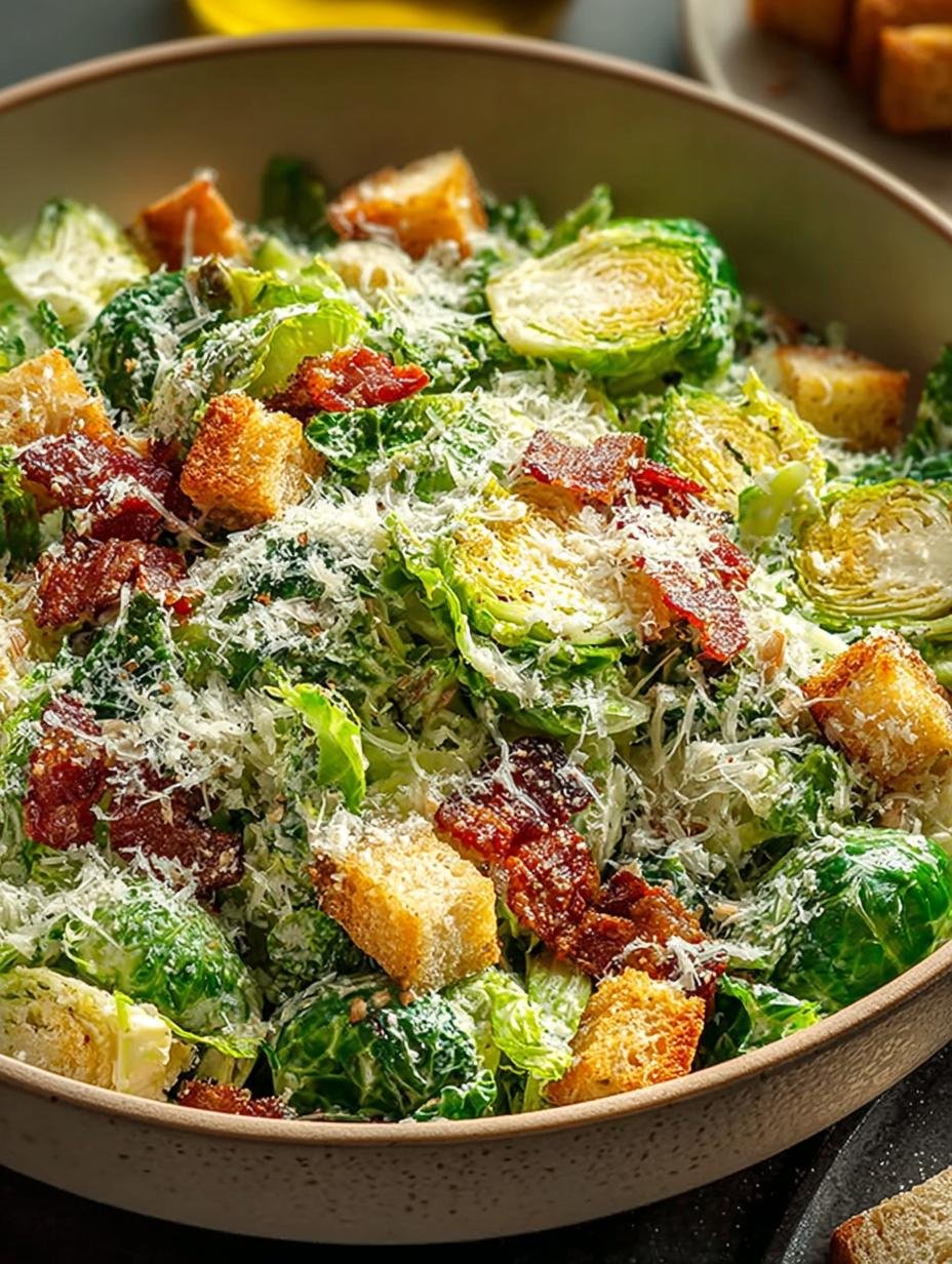 Crispy Brussels Sprouts Caesar Salad for Flavorful Change - Brussels Sprouts Caesar Salad - main visual representation