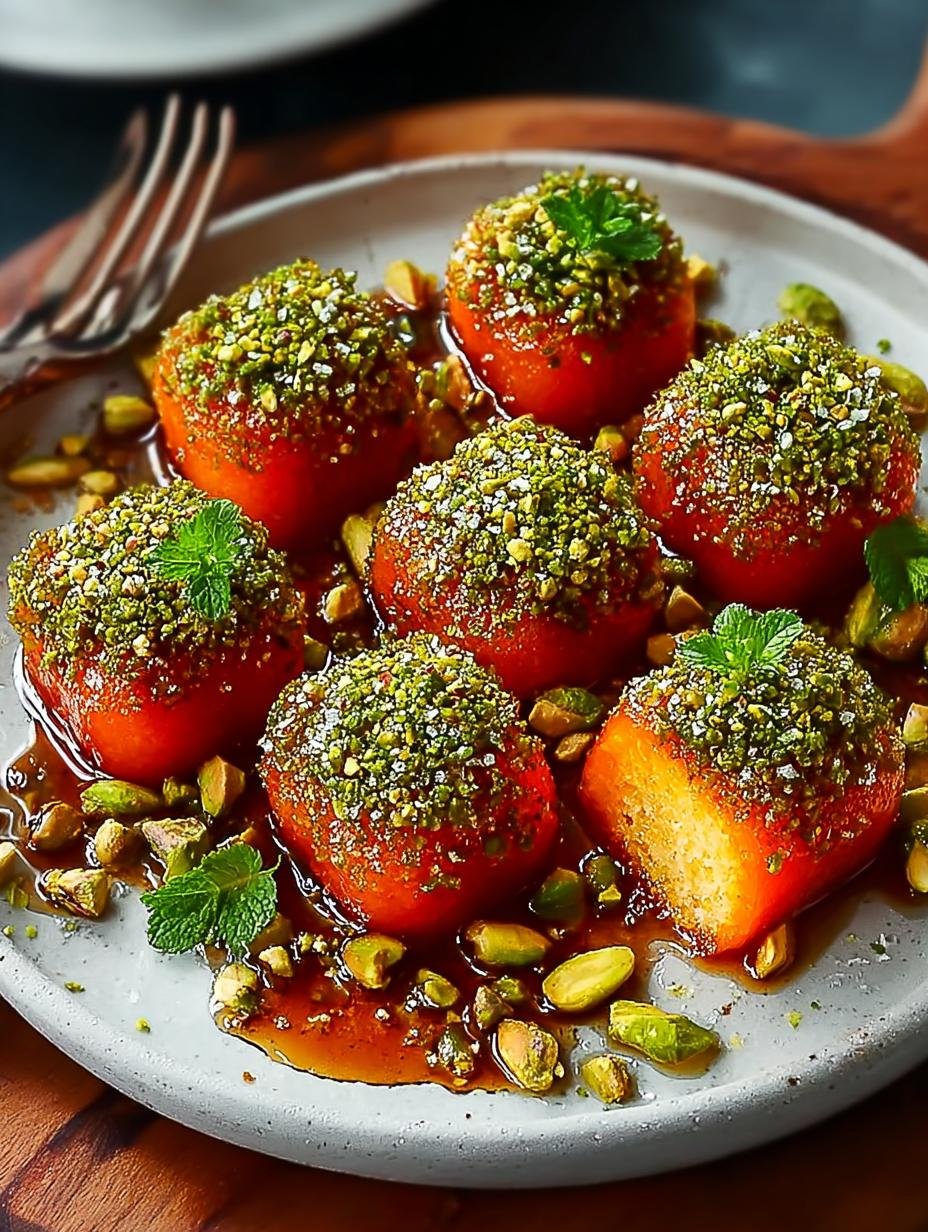 Carrot Mochi with Pistachio