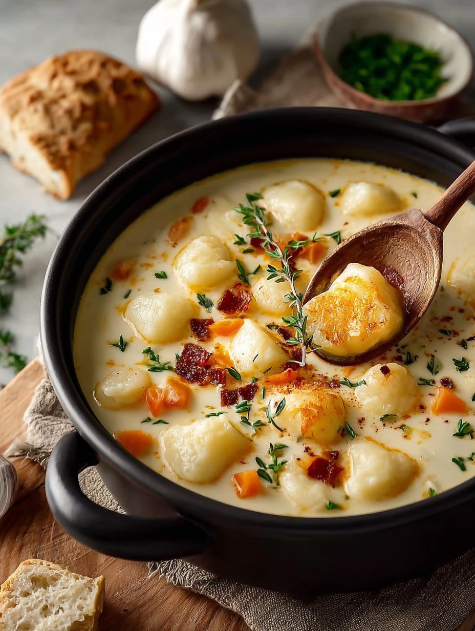Cozy Up with Creamy Knoephla Soup for Comfort - Creamy Knoephla Soup - additional detail