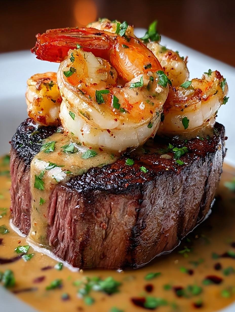 Filet Mignon with Grilled Shrimp: A Decadent Delight - Filet Mignon with Grilled - main visual representation