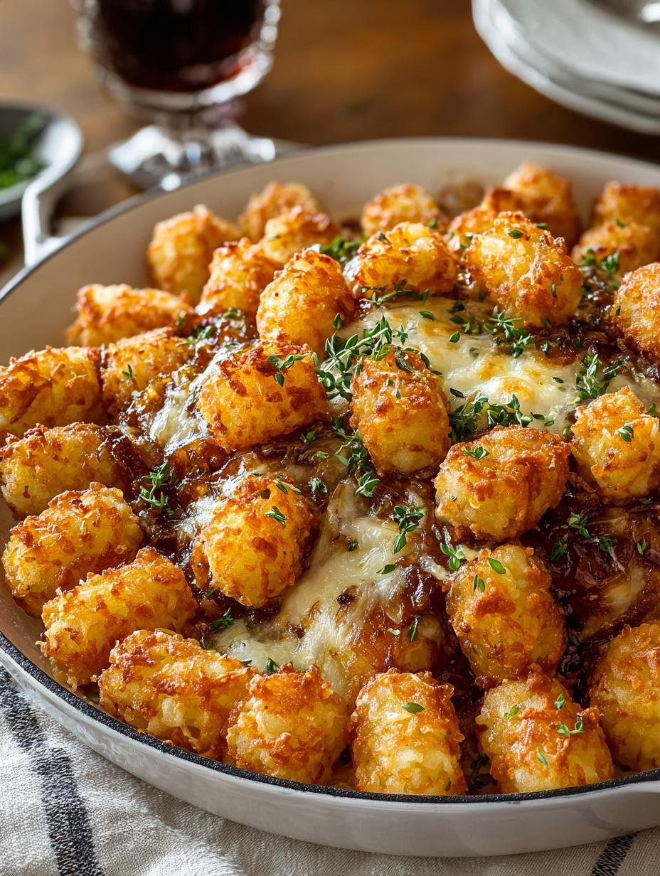 Delicious French Onion Tater Tot Casserole Recipe - French Onion Tater Tot - main visual representation