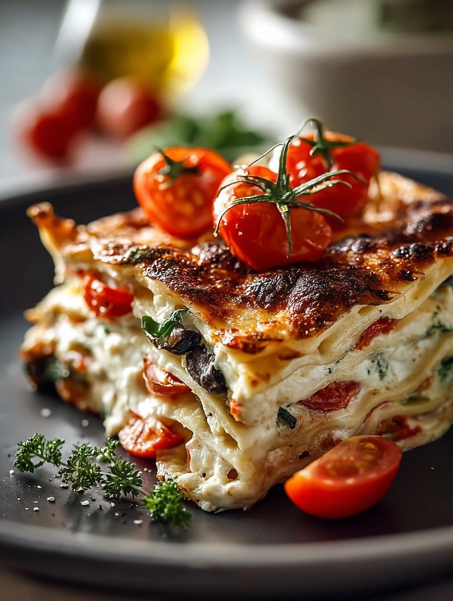 Loaded Veggie White Lasagna: 7 Comforting Layers - Loaded Veggie White Lasagna - additional detail